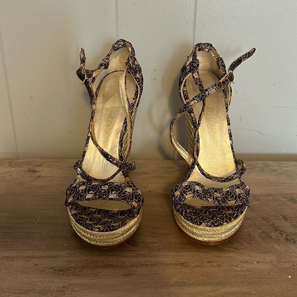 Jean-Michel Cazabat Metallic Wedges Size 36